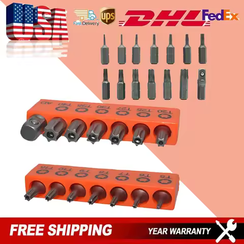 14pcs Hex Electric Screw Driver Star Bit Set With Hole T5-T10 T15 T20 T25 T27 T30 T35 T40 Multifunct