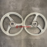 [SIAP BEARING BUSH] HONDA W100 SPORT RIM 3 BATANG WAVE 100 EX5 DREAM 3 LEG 3 KAKI MATT BLACK WHITE K