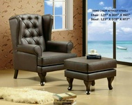 Q 10 Casa Leather Sofa Wing Chair / Relax Chair / Lazy Chair (Without stool) (TST)