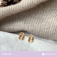 Korean Golden Links Earrings * S925 Silver Needle *