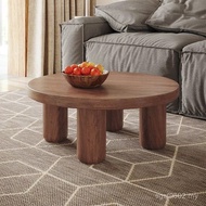 Solid Wood House Retro Round Living Room Household Luxury Solid Wood Low Light Modern Table Simple H