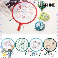 DAPHNE Pocket Fan, Mini PET Cartoon Small Fan, Foldable Gift Pocket Cloth Fan