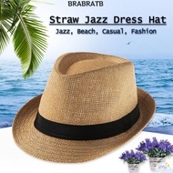 BRABRAA Straw Panama Cap Summer Gangster Cap  Jazz Dress Hat