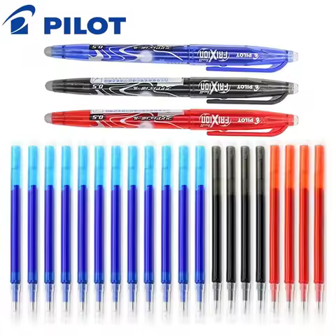 Pilot Frixion Erasable Gel Pen Set 0.5mm Blue/black/red Replaceable Refills Student Writing School S
