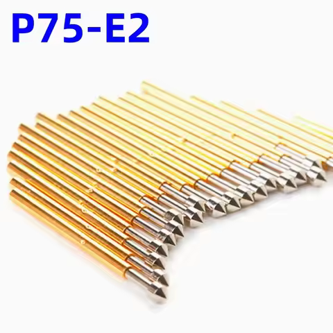 100PCS P75-E2 Spring Test Probe Pogo Pin Test Pin Dia 1.02mm Conical Head Dia 1.30mm Length17mm P75-