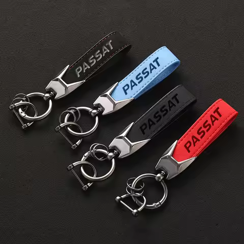 Passat Car Keychain Buckle Jewelry Suede Leather Leather Keychain with 3D logo for Passat B5 B6 B7 B