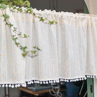 Partition Curtain Short door curtain Cotton Linen Curtain Feng shui door curtain Coffee curtain Tassel Door Curtain Light shade Cabinet Shade Curtain Non-perforated curtains Custom Size Short Curtain