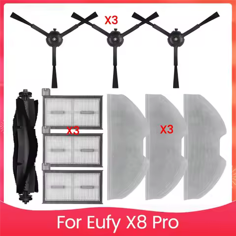 J1UL1N For Eufy X8 Pro Robot Main Side Brush Filters Mop Cloths Rag Vacuum Cleaner Parts Replacement