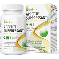 9 in 1 Women's Vegan Appetite Inhibitor-High-Strength Glucose 1600mg, Green Tea (50% EGCG), Chili Po