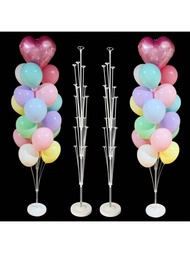 1入/2入/4入可重複使用生日氣球支架套件，包括底座和支柱，用於派對婚禮慶祝氣球樹裝飾