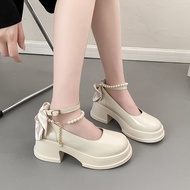 Retro Simple Mary Jane Women's Shoes New High-Heeled French Shoes Mary Jane Shoes