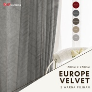 IP CURTAIN VELVET Langsir 80% Blackout 3D Amboss Corak Ready Stock Hook / Ring Tirai Sliding