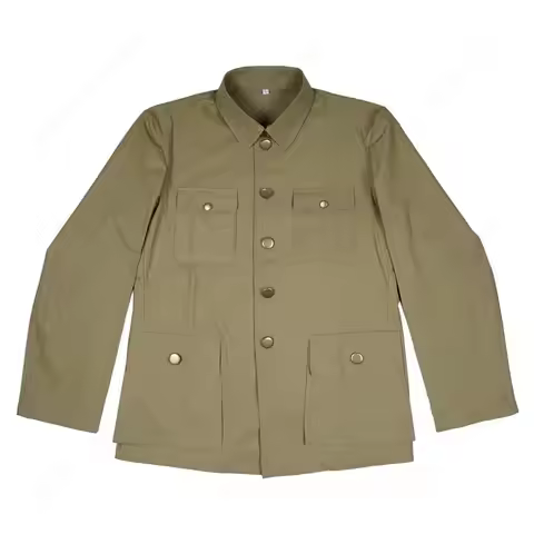 WW2 CHINA KMT MEN UNIFORM TYPE CHINESE SUIT SOLIDER JACKET ANTI - JAPANESE GRASS GREEN JACKET COPY F