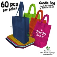 5 Lusin isi 60 pcsTas Kain Spunbond Goodie Bag Jumbo besar Kecil 20x25 25x35 30x40 38x45 Kantong Bel
