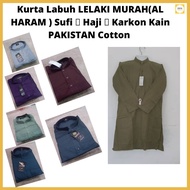 【MY seller】 ▲Kurta Labuh LELAKI MURAH(AL HARAM ) Sufi 💧 Haji 💧 Karkon Kain PAKISTAN Cotton♣