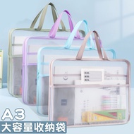 A3 File Zipper Type Large Capacity Storage Bag Large Size Test Paper Art Bag Poster Painting 8K Draw