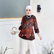 Baju Batik Wanita Atasan Blus Batik Pekalongan Murah Lengan Tiga Perempat Motif Terbaru Adem New Mod