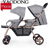 YQ Twin Baby Strollers Double Stroller Can Sit Lie Light Weight Folding Reclining The Seat Stroller