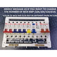 10.5 WAY ELECTRIC KOTAK SUIS FULL SET CONSUMER BOX 1 ROW 电闸盒 单排 MAIN ELECTRICAL BOX DB BOX MCB ELCB 