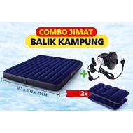 COMBO JIMAT Set Tilam Angin Travel + Pam Elektrik + 2 Bantal Angin Kepala Set Tilam Balik Kampung Ti
