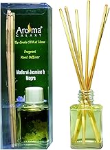 Ethnic Choice Aroma Galaxy Madurai Jasmine and Mogra Reed Diffuser Set/Aroma Reed Diffuser/Home, Hotel, Bathroom &amp; Living Room - 30 ML with 6 Reed Sticks