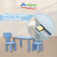 Adjustable Kids Table Chair Meja Study Meja Belajar Budak Kerusi Meja Drawer Kanak kanak w Drawers
