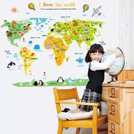 Reliza WALL STICKER Children's WORLD MAP MAP MAP I LOVE THE WORLD ANIMAL ABC1049 WALL STICKER