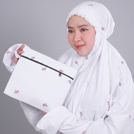KATUN Diazha - Mukena Terusan Embroidered Thousand Flowers Micro Cotton Cool Jumbo Size