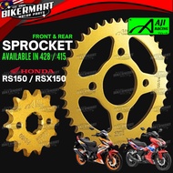 AJI RACING 415 FRONT REAR SPROCKET GOLD HARDEN STEEL RS150 RSX150 DEPAN SPOKET BELAKANG 4 LUBANG