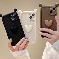 Cute 3D Ears Love Heart Phone Case For Infinix ITEL RS4 A70 80 90 P55 Smart 20 6 7 Note 40s TECNO Po