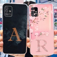For Samsung A51 5G UW A516V Case A51 5G A516B Shockproof Luxury Letter Cute Flowers Pattern Casing F