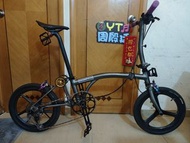 最後機會  即買即踩【大改】ACEOFFIX 鋁布 8KG 鈦色 改7速 碳軨、碳把、碳座通 全大改 ee Brake 變T-line Brompton款 只踩5次 可換 黑清漆 小布