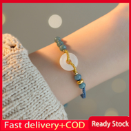 (Hot Sale) Original Hetian Jade Blue Jadeite Safety Buckle Bracelet Green Jades Stone Beads Bracelet