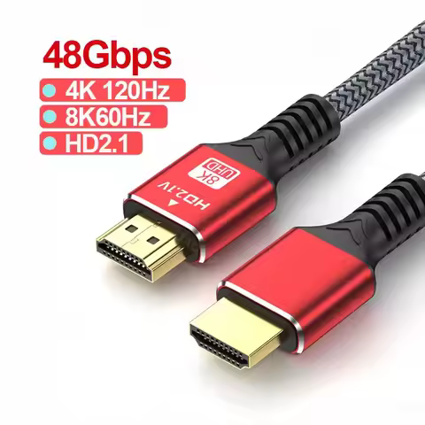 48Gbps HDMI-compatible Cable 8K@60Hz 1m 2m 3m 5m HDMI-compatible 2.1 Cable 4K@120Hz HDR 3D Effect Vi