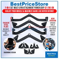 BPS 7in1 Power Grip Handle Cable Machine Accessories Lat Pulldown Triceps Biceps Training Gym Tool A