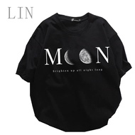 LIN  2025 XS-3XL MOON BULAN TSHIRT MAN WOMAN BAJU T SHIRT PEREMPUAN LELAKI KOREAN STYLE MEN WOMEN