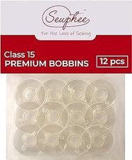 Sewphee Bobbins for JANOME Sewing Machine - Class 15 - Fits Janome, Brother, Elna and Other Quality Sewing Machines (102261103) 12PCS