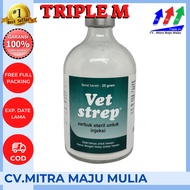 VET STREP 25 gr - Obat Pernafasan dan Pencernaan Hewan VETSTREP