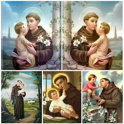 5D Diamond Painting St Anthony Virgin Mary Hug Full Square /Round Embroidery Cross Stitch Diamond Mo