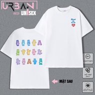 [THE Urban] ADLV-COLORFUL CARE BEAR unisex T-shirt, Wide-Sleeved cotton T-Shirt For Men And Women