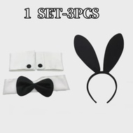 Black Rabbit Ear Headband Set Perfect for Easter Bunny Ears Playboy Bunny Halloween Costume Role Pla