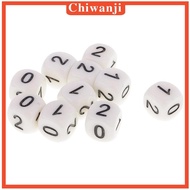 [Chiwanji] Lot 10pcs Dice Playing Numbers 0 1 2 Dice D6 Accessories For Board Games