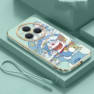 realme 14 5G 14 Pro + 5G 14 Pro Doraemon TPU Square Case Vibrant Colors Non-Slip Silicone Material C