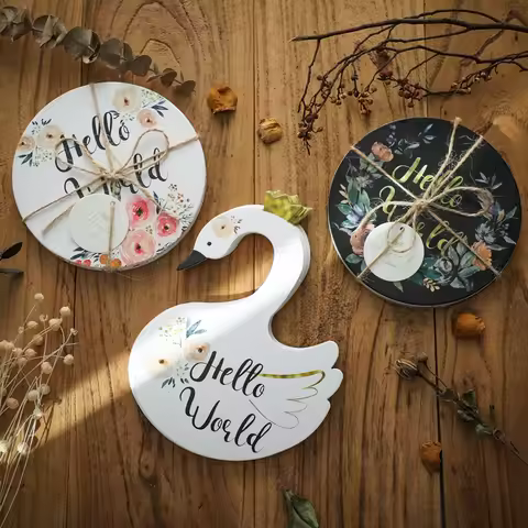 Wooden Baby Milestone Card 0-12 Months Baby New Cartoon Flower Shape Photography Accessories Growing