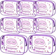 8 Pcs Sleepover Party Supplies Sleepover Squad Makeup Bags Slumber Birthday Party Favors Spa Squad C