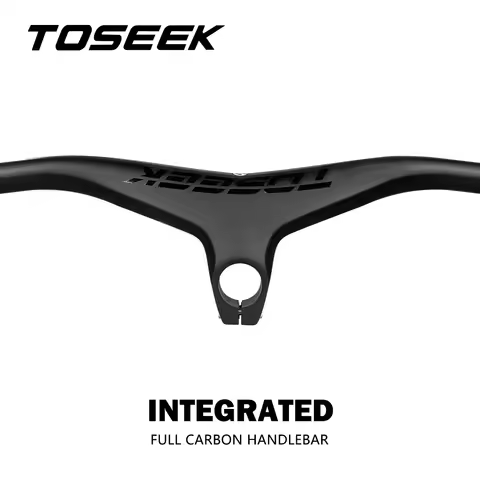 TOSEEK TM100 MTB Handlebars And Stem 28.6mm-17Degree Carbon Integrated Handlebar For Mountain Bike B