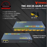Tarmoc TMC-8SC2E-4A4B-P-V1 | Media Converter Switch 8FO 2LAN / 8 FO 2 LAN 10/ 100Mbps POE IN 9-57 VO