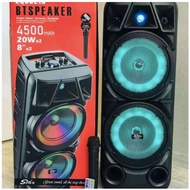 ZQS-8210 BTS Wireless Bluetooth Portable Speaker / Super Bass / Wireless Microphone / LED Light