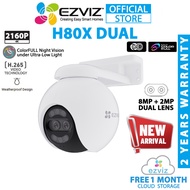 EZVIZ H80x Dual 8MP + 2MP Full HD 1080P Color Night Vision Two Way Talk Outdoor Dual Lens Security C