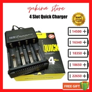 4 Slot Quick Charger 18650 Button top Vape Battery Universal Charger I4 -1688 / Pengecas Universal B
